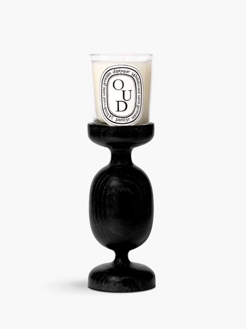 Diptyque Black Column Candle Holder For classic candles- Candlesticks | Accessories