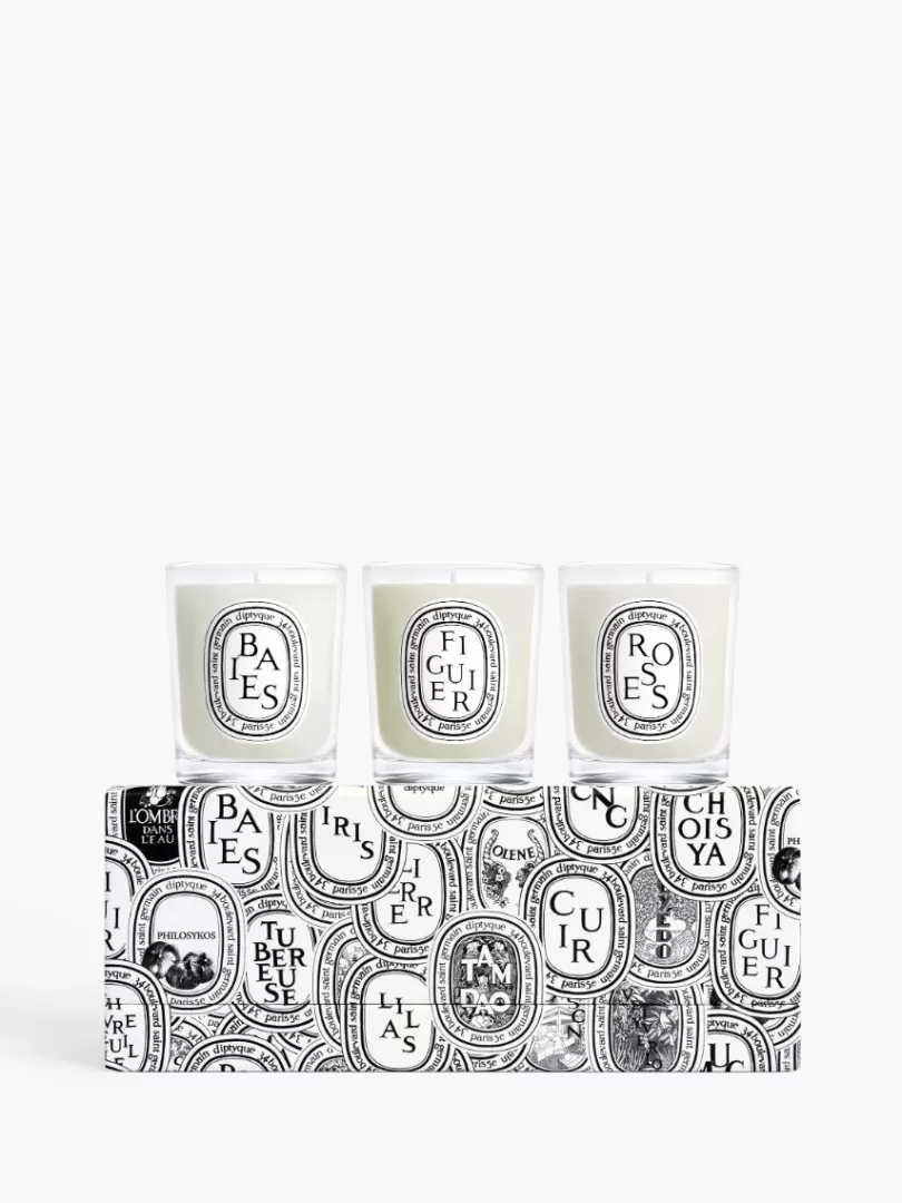 Diptyque Set of 3 small candles Pre-composed- Small Candles | Gift Sets